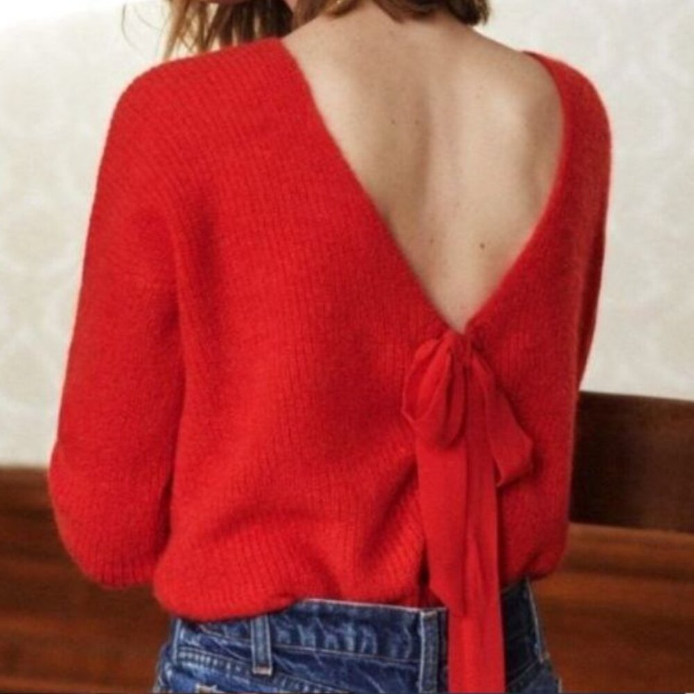 Sezane Red Cassie Sweater Size M